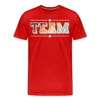 équipe - T-shirt bio Premium Homme - rouge - Devant - Damien (186cm)