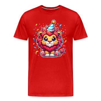Confettis d’anniversaire Leo - T-shirt bio Premium Homme - rouge - Devant - Damien (186cm)