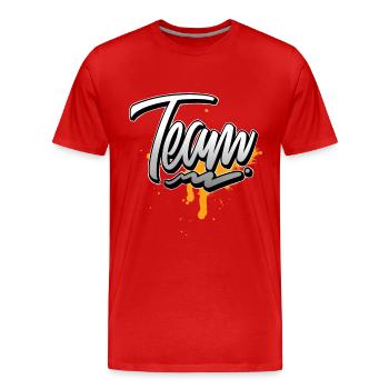 équipe - T-shirt bio Premium Homme - rouge - Devant - Damien (186cm)