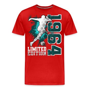 1964 Geburtsjahr Geburtstag Fußball - Männer Premium Bio T-Shirt - Rot - Vorne - Damien (186cm)