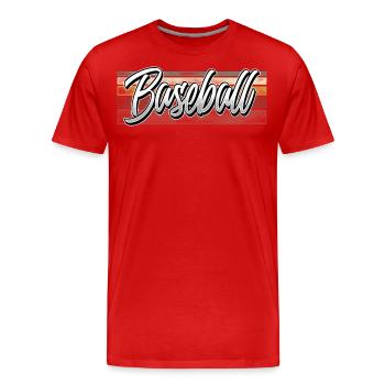 Baseball - Männer Premium Bio T-Shirt - Rot - Vorne - Damien (186cm)