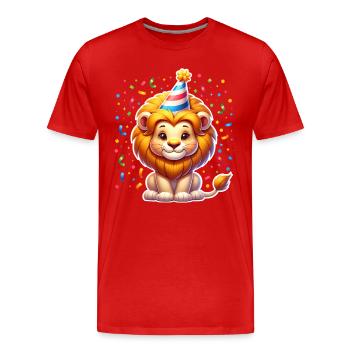 Anniversaire Leo - T-shirt bio Premium Homme - rouge - Devant - Damien (186cm)