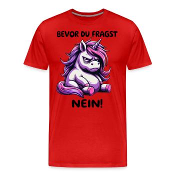 Bevor Du Fragst - Männer Premium Bio T-Shirt - Rot - Vorne - Damien (186cm)