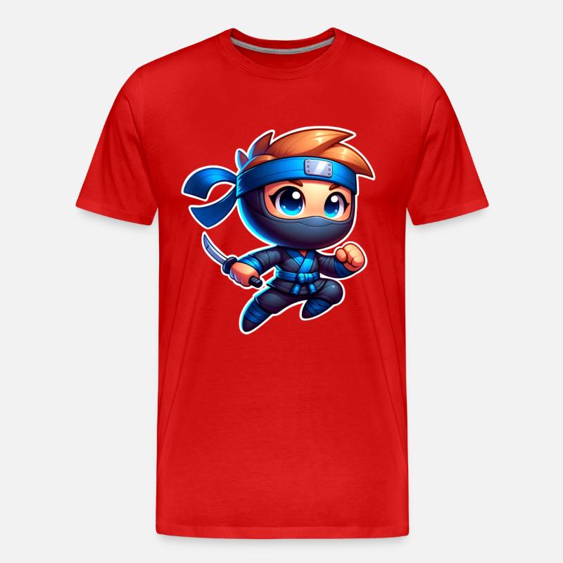 Ninja - Männer Premium Bio T-Shirt - Rot