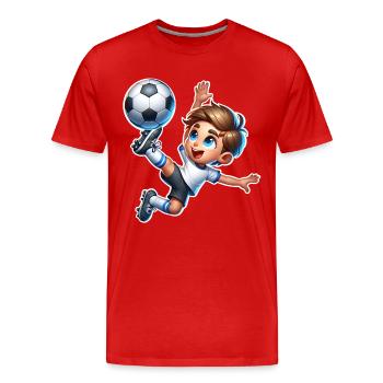 Football - T-shirt bio Premium Homme - rouge - Devant - Damien (186cm)