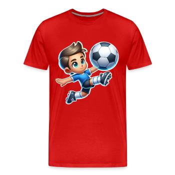 Fußball - Männer Premium Bio T-Shirt - Rot - Vorne - Damien (186cm)