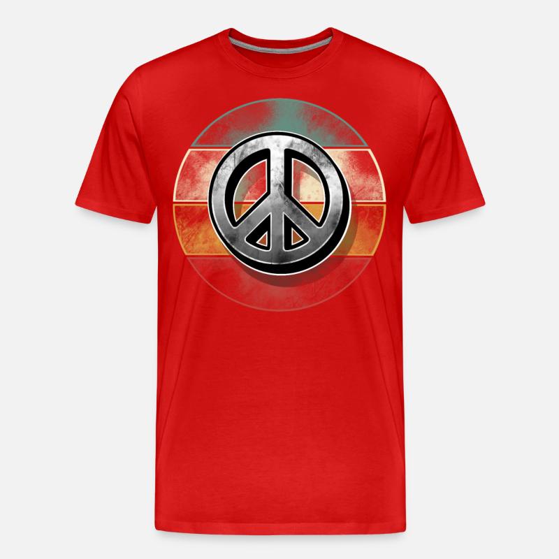 Peacezeichen - Männer Premium Bio T-Shirt - Rot