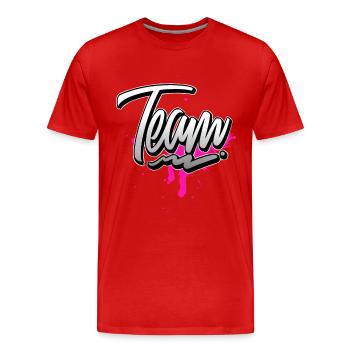 Équipe - T-shirt bio Premium Homme - rouge - Devant - Damien (186cm)
