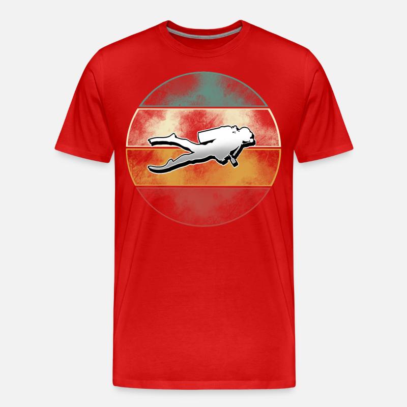 Taucher Tauchen - Männer Premium Bio T-Shirt - Rot
