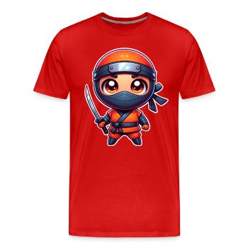 Ninja - Men's Premium Organic T-Shirt - red - Front - Damien (186cm)