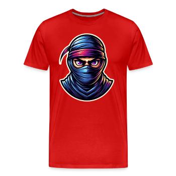 Ninja - Men's Premium Organic T-Shirt - red - Front - Damien (186cm)