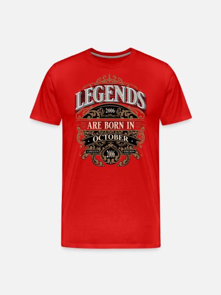 2006 Oktober Geboren Geburtstag Geburtsjahr - Männer Premium Bio T-Shirt - Rot