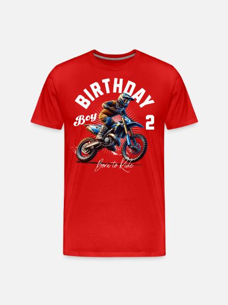 Motocross 2e anniversaire - T-shirt bio Premium Homme - rouge