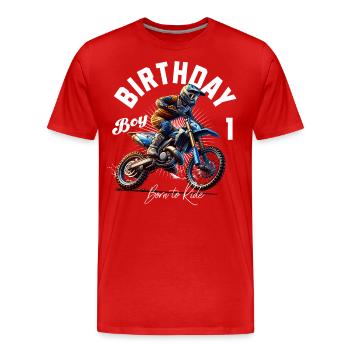 Motocross 1st Birthday - Men's Premium Organic T-Shirt - red - Front - Damien (186cm)