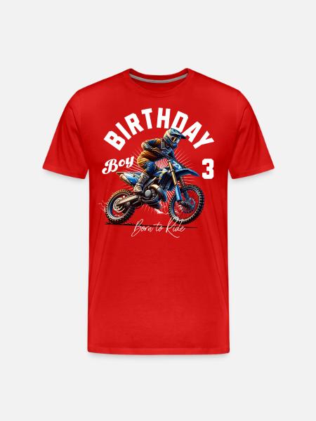 Motocross 3rd Birthday - Men's Premium Organic T-Shirt - red
