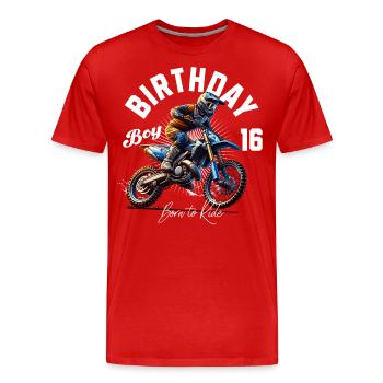 Motocross 16th Birthday - Men's Premium Organic T-Shirt - red - Front - Damien (186cm)