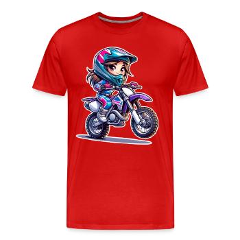 Motocross Femmes Filles Fille - T-shirt bio Premium Homme - rouge - Devant - Damien (186cm)