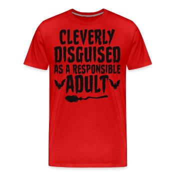 Cleverly Disguised as Responsible Adult - Men's Premium Organic T-Shirt - red - Front - Damien (186cm)