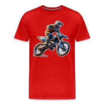 Motocross - T-shirt bio Premium Homme - rouge - Devant - Damien (186cm)