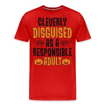 Cleverly Disguised as Responsible Adult - Men's Premium Organic T-Shirt - red - Front - Damien (186cm)