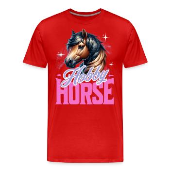 Cheval de loisir Steckenpferd - T-shirt bio Premium Homme - rouge - Devant - Damien (186cm)