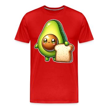Avocado Toast - Männer Premium Bio T-Shirt - Rot - Vorne - Damien (186cm)