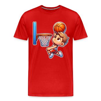 Basket-ball - T-shirt bio Premium Homme - rouge - Devant - Damien (186cm)