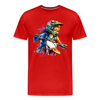 Motocross Femmes Filles Fille - T-shirt bio Premium Homme - rouge - Devant - Damien (186cm)