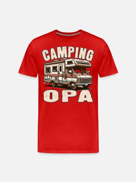 Camping Opa - Männer Premium Bio T-Shirt - Rot