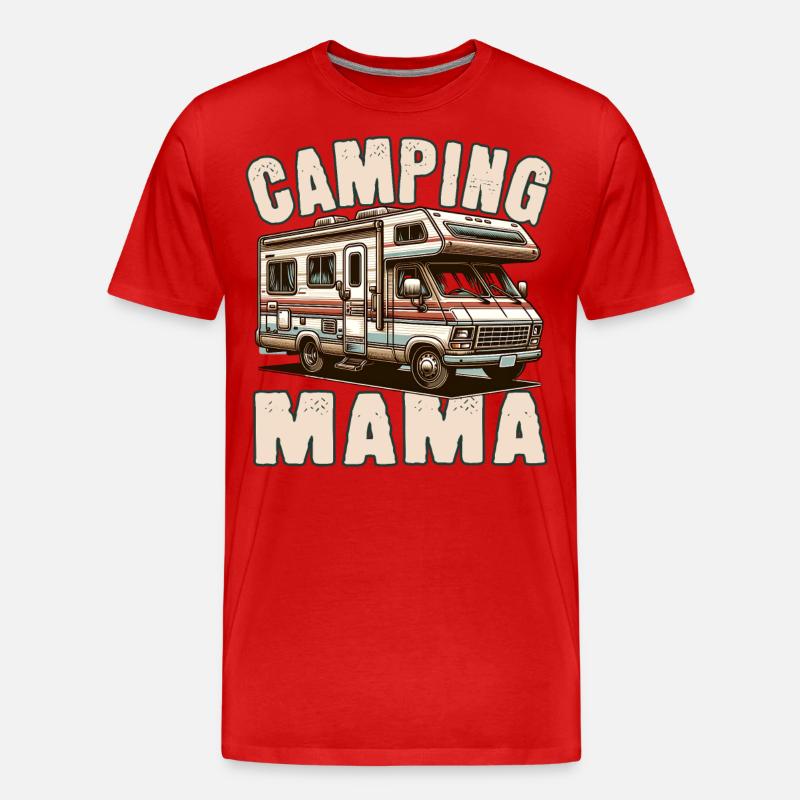 Camping Mama - Männer Premium Bio T-Shirt - Rot