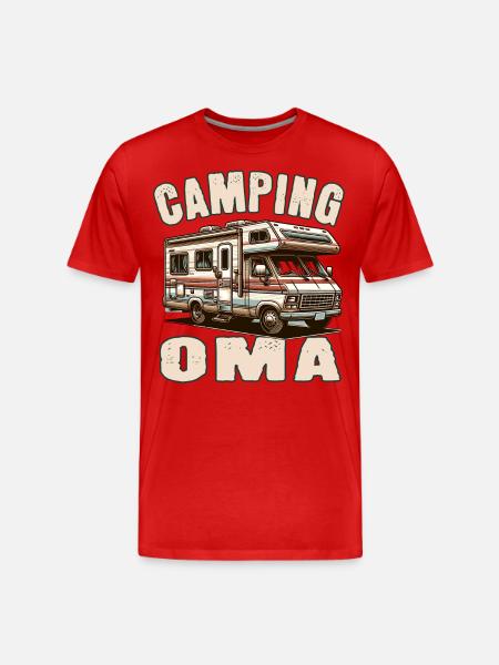 Camping Oma - Männer Premium Bio T-Shirt - Rot