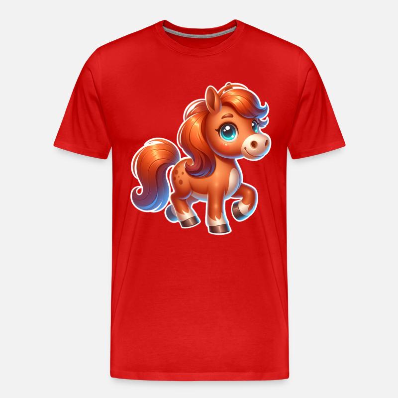 Pferd - Männer Premium Bio T-Shirt - Rot
