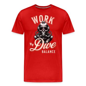 Tauchen Taucher - Männer Premium Bio T-Shirt - Rot - Vorne - Damien (186cm)