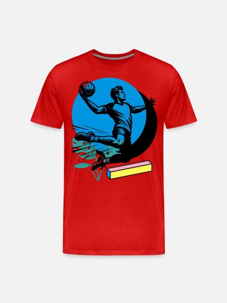 Handball Handballer - Männer Premium Bio T-Shirt - Rot