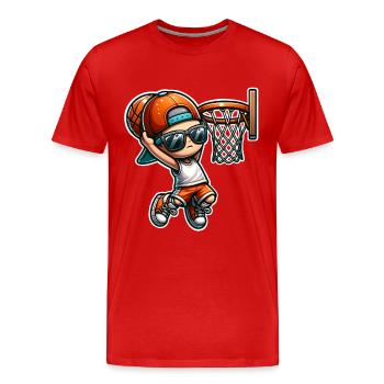 Basket-ball - T-shirt bio Premium Homme - rouge - Devant - Damien (186cm)