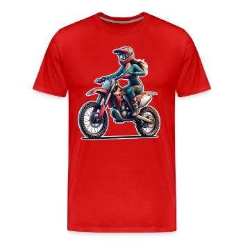 Motocross Femmes Filles Fille - T-shirt bio Premium Homme - rouge - Devant - Damien (186cm)