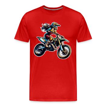 Motocross Femmes Filles Fille - T-shirt bio Premium Homme - rouge - Devant - Damien (186cm)