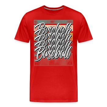 Baseball - Männer Premium Bio T-Shirt - Rot - Vorne - Damien (186cm)