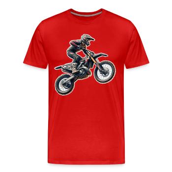 Motocross - T-shirt bio Premium Homme - rouge - Devant - Damien (186cm)