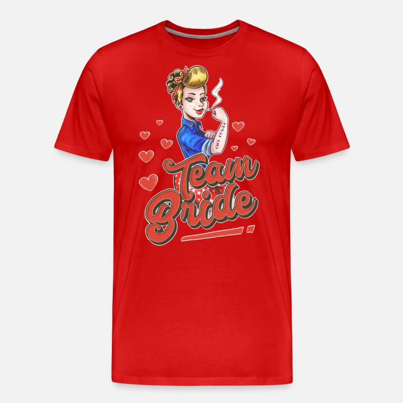 Team Bride - Männer Premium Bio T-Shirt - Rot