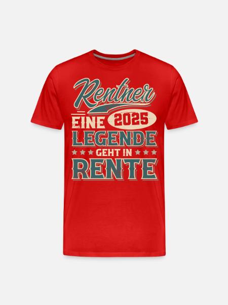 Rentner 2025 - Männer Premium Bio T-Shirt - Rot