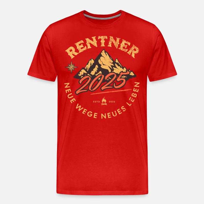 Rentner 2025 - Männer Premium Bio T-Shirt - Rot