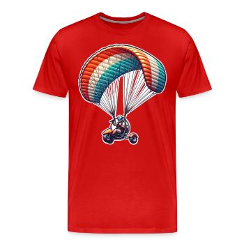 Moteur Paramoteur - T-shirt bio Premium Homme - rouge - Devant - Damien (186cm)