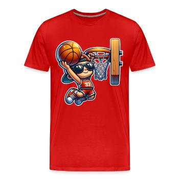 Basket-ball - T-shirt bio Premium Homme - rouge - Devant - Damien (186cm)