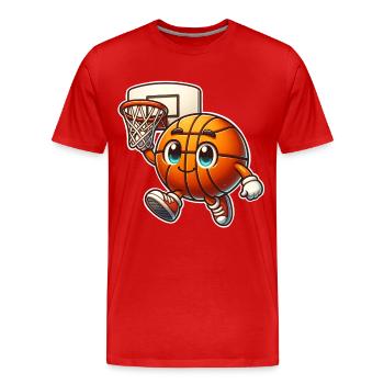 Basket-ball Joueurs de basket-ball - T-shirt bio Premium Homme - rouge - Devant - Damien (186cm)