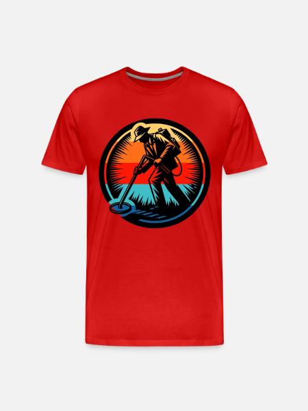 Probing Metal Detector - Men's Premium Organic T-Shirt - red