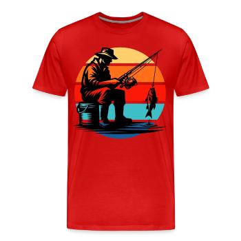 Angler - Männer Premium Bio T-Shirt - Rot - Vorne - Damien (186cm)