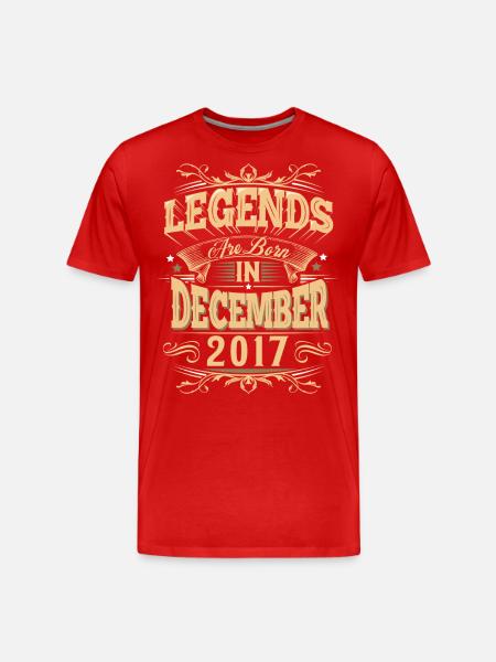 December 2017 Birthday Legend - Men's Premium Organic T-Shirt - red