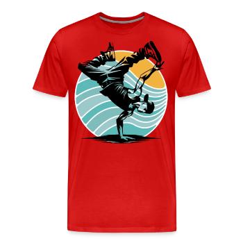 Breakdance - Männer Premium Bio T-Shirt - Rot - Vorne - Damien (186cm)