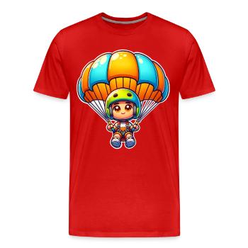 Parachutisme - T-shirt bio Premium Homme - rouge - Devant - Damien (186cm)